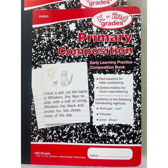 Primary Writing Composition Notebooks For Grades K-2  4 Pack Mead & Staples NEW - Picture 4 of 5